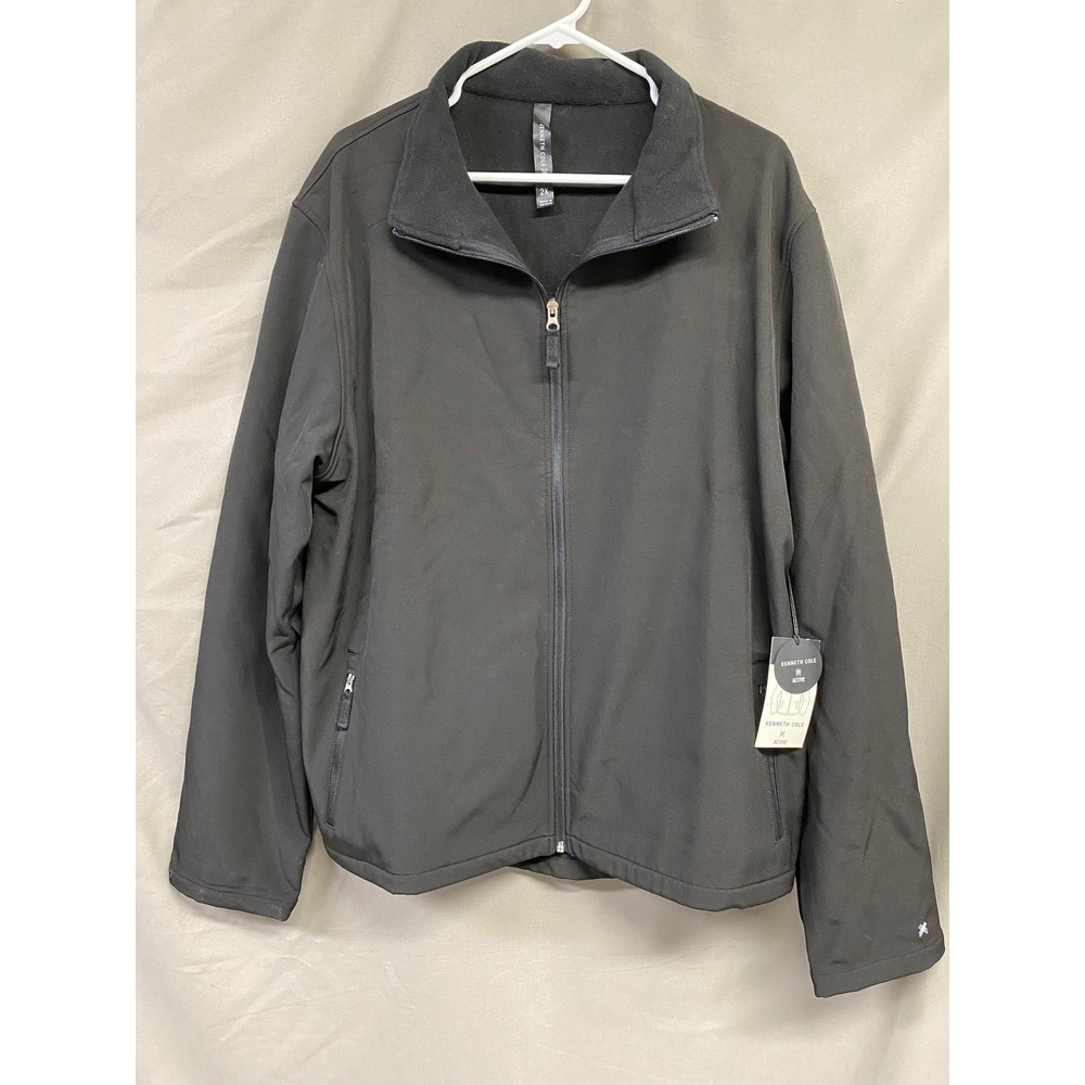Kenneth Cole Active Soft Shell Zip Jacket Black XXL 2XL Mens Outerwear NWT